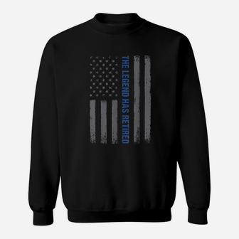 The Legend Has Retired Thin Blue Line Usa Flag Sweatshirt | Crazezy AU