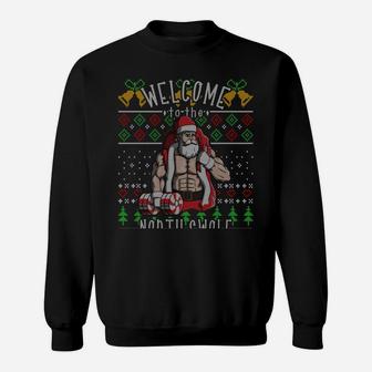 The North Swole Santa Claus Christmas Gym Funny Sweatshirt Sweatshirt | Crazezy