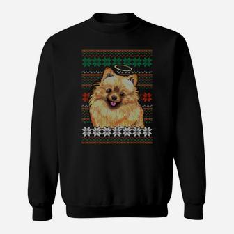 The Pomeranian Ugly Christmas Sweater Design Sweatshirt Sweatshirt | Crazezy