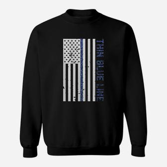 Thin Blue Line American Flag Sweatshirt | Crazezy DE