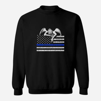 Thin Blue Line Flag To Honor The Fallen Police Sweatshirt | Crazezy
