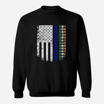Thin Blue Line Us Flag Sweatshirt | Crazezy UK