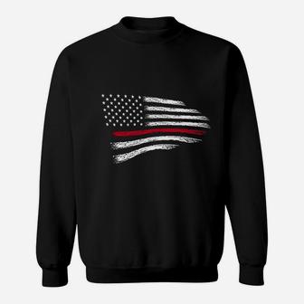 Thin Red Line Of Courage Usa Flag Sweatshirt | Crazezy AU