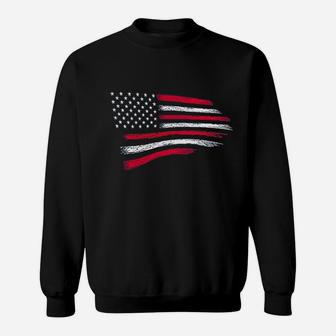 Thin Red Line Patriotic Firefighter Usa Flag Sweatshirt | Crazezy