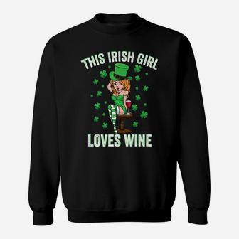 This Irish Girl Loves Wine Funny St Patricks Day Gifts Sweatshirt - Thegiftio UK