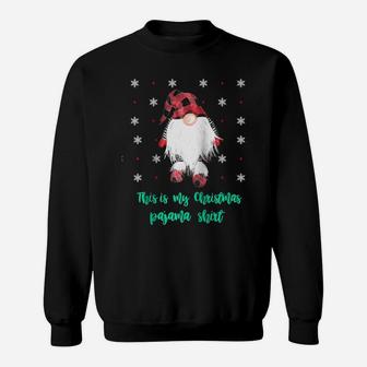 This Is My Christmas Pajama Shirt - Christmas Gnome Tshirt Raglan Baseball Tee Sweatshirt | Crazezy