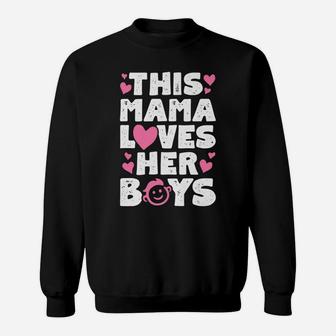This Mama Loves Her Boys T Shirt Mother Mom Mommy Women Gift Sweatshirt | Crazezy AU