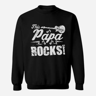 This Papa Rocks Guitar Sweatshirt | Crazezy