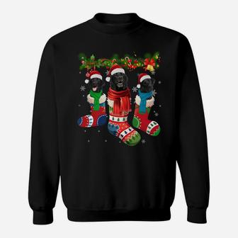 Three Black Labradors In Christmas Socks Sweatshirt Sweatshirt | Crazezy UK