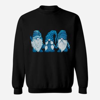 Three Gnomes In Blue Costume Christmas - Hanging With Gnomes Sweatshirt | Crazezy