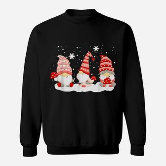 Three Gnomes In Buffalo Plaid Christmas Gift Sweatshirt | Crazezy AU