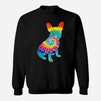 Tie Dye Dog Shirt Hippie French Bulldog Retro Puppy Gift Sweatshirt | Crazezy UK
