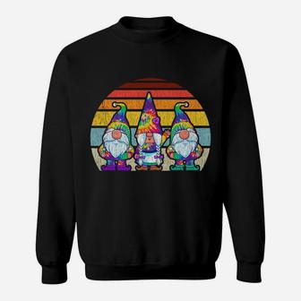 Tie Dye Gnomes Hippie Trippy Psychedelic Retro Vintage Gnome Sweatshirt | Crazezy