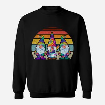 Tie Dye Gnomes Hippie Trippy Psychedelic Retro Vintage Gnome Sweatshirt Sweatshirt | Crazezy AU