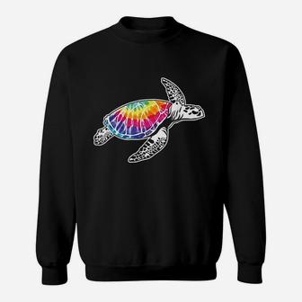 Tie Dye Sea Turtle Lovers Fun Hippie Retro Ocean Life Gift Sweatshirt | Crazezy UK