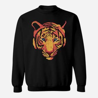 Tiger Zoo Zookeeper Animal Lover Retro Face Sweatshirt | Crazezy DE