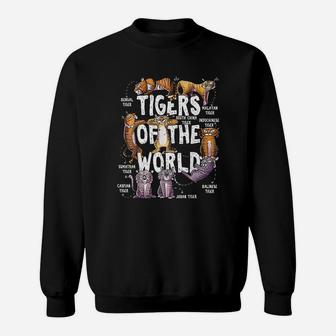 Tigers Of The World Funny Educational Tiger Sweatshirt - Thegiftio UK