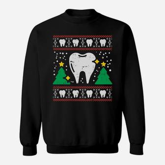 Tooth Ugly Christmas Sweater Funny Teeth Xmas Dentist Gift Sweatshirt Sweatshirt | Crazezy AU