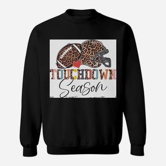 Touchdown Season Football Bleached Leopard Sweatshirt Sweatshirt | Crazezy UK