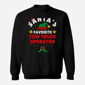 Tow Truck Driver Gifts Christmas Santa's Favorite Holiday Sweatshirt Sweatshirt | Crazezy DE