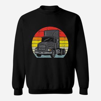 Truck Retro Truckin Big Rig Semi Trailer Driver Trucker Gift Sweatshirt | Crazezy