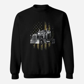 Trucker American Flag Sweatshirt | Crazezy