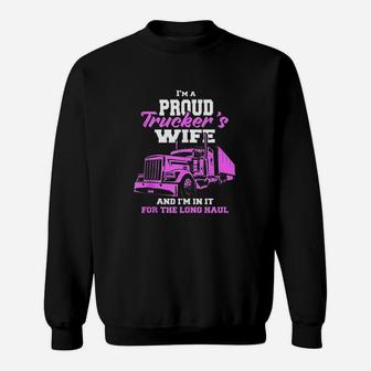 Trucker Im A Proud Trackers Wife Truck Drivers Mum Sweatshirt | Crazezy