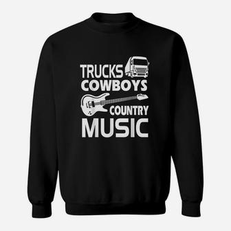 Trucks Cowboys Country Music Sweatshirt - Thegiftio
