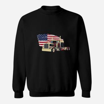 Trucks Truck Driver Semi Truck Driver American Trucker Sweatshirt - Thegiftio UK