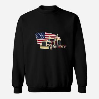 Trucks Truck Driver Semi Truck Driver American Trucker Sweatshirt - Thegiftio