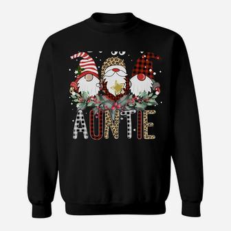 Tu Blessed Auntie Christmas Leopard Buffalo Plaid Gnome Sweatshirt | Crazezy CA