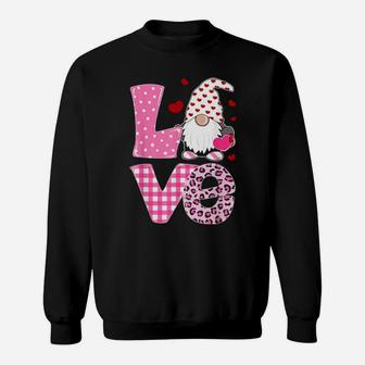 Tu Love Gnome Pink Leopard Plaid Costume Valentine Gifts Sweatshirt - Monsterry