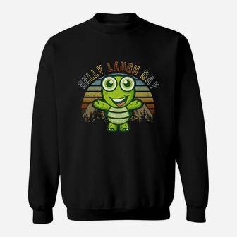 Turtle Vintage Belly Laugh Animals January 2022 Funny Gifts Sweatshirt - Seseable
