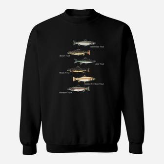 Types Of Trout Fish Species Collection Fishing Sweatshirt | Crazezy