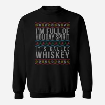 Ugly Christmas Drinking Design Funny Whiskey Holiday Gift Sweatshirt Sweatshirt | Crazezy