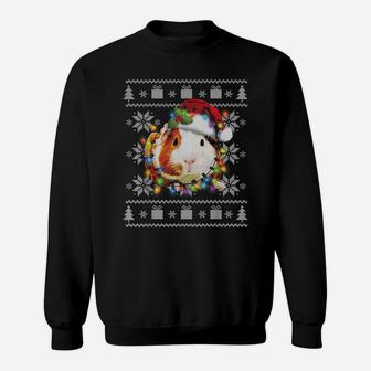 Ugly Christmas Guinea Pig Gift Funny Santa Pajama Sweatshirt Sweatshirt | Crazezy