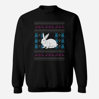 Ugly Christmas Rabbit Animal Lover New Year Santa Claus Sweatshirt | Crazezy