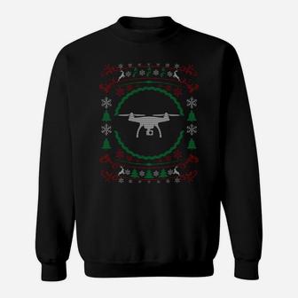 Ugly Christmas Style Drone Funny Xmas Sweatshirt Sweatshirt | Crazezy