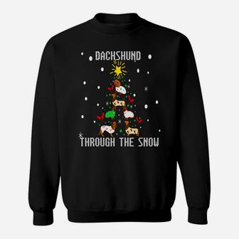 Ugly Funny Dachshund Dog Christmas Tree Sweater Jumper Sweatshirt Sweatshirt | Crazezy