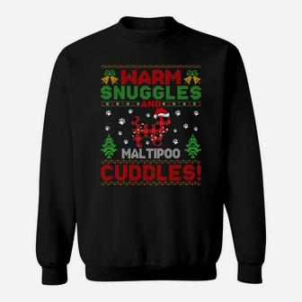 Ugly Maltipoo Gift Warm Snuggles And Maltipoo Cuddles Pajama Sweatshirt Sweatshirt | Crazezy DE