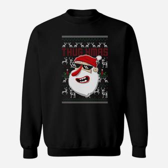 Ugly Meme Thug Santa Claus Sweatshirt - Monsterry