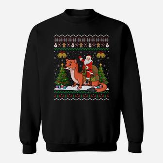 Ugly Weasel Lover Xmas Gift Santa Riding Weasel Christmas Sweatshirt Sweatshirt | Crazezy CA