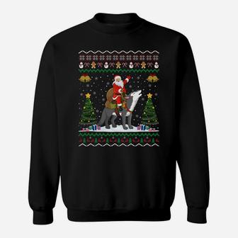 Ugly Wolf Xmas Gift Santa Riding Wolf Christmas Sweatshirt Sweatshirt | Crazezy DE