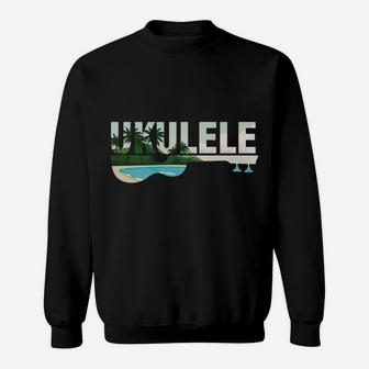 Ukulele Musician Uke Guitar Aloha Hawaii Acoustic Hawaiian Sweatshirt | Crazezy