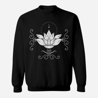Unalome Lotus Flower Boho Awareness Mandala Tattoo Zen Yoga Sweatshirt | Crazezy UK