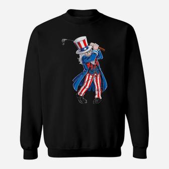 Uncle Sam 4Th Of July Golf Golfing Boys American Flag Sweatshirt - Monsterry DE