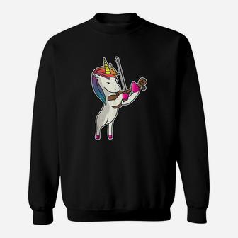 Unicorn Playing Violin Funny Magical Violinist Music Gift Sweatshirt - Thegiftio UK
