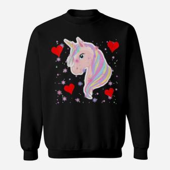 Unicorns Valentine Unicorn I Love You With Unicorns Sweatshirt - Monsterry CA