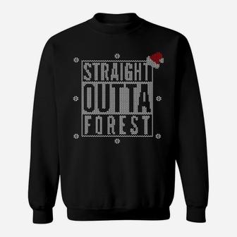 Urbanes Sweatshirt Straight Outta Forest mit Rosen-Applikation - Seseable