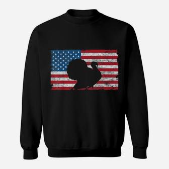 Us America Flag Turkey Day Hunting Thanksgiving Sweatshirt | Crazezy